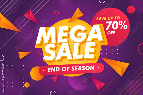 Special offer mega sale banner promotion template photo