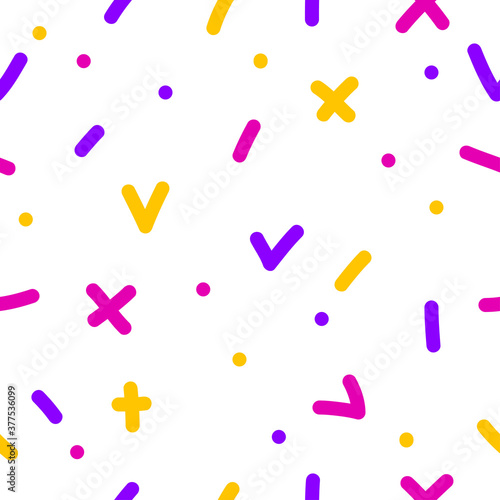 Handmade graphic seamless pattern. Abstract swatch for design brthday gift card, modern party invitation, season shop sale, holiday advertising, wrapping paper, bag print, baby nappy etc.
