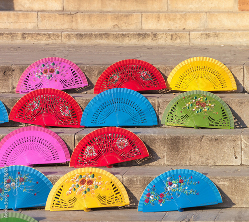 abanico de colores flamenco feria sevilla photo