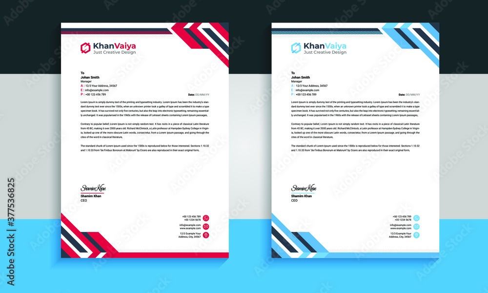 Abstract creative latterhead template Abstract creative latterhead template