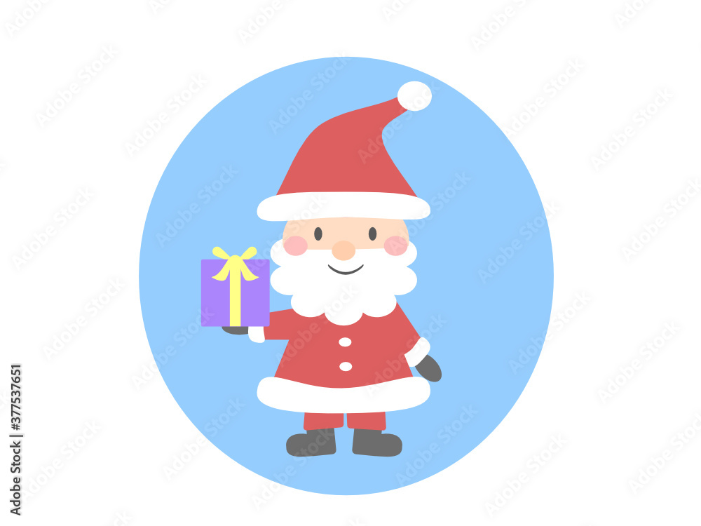 Cartoon illustration of Santa Claus with a gift Cartoon illustration of Santa Claus with a gift