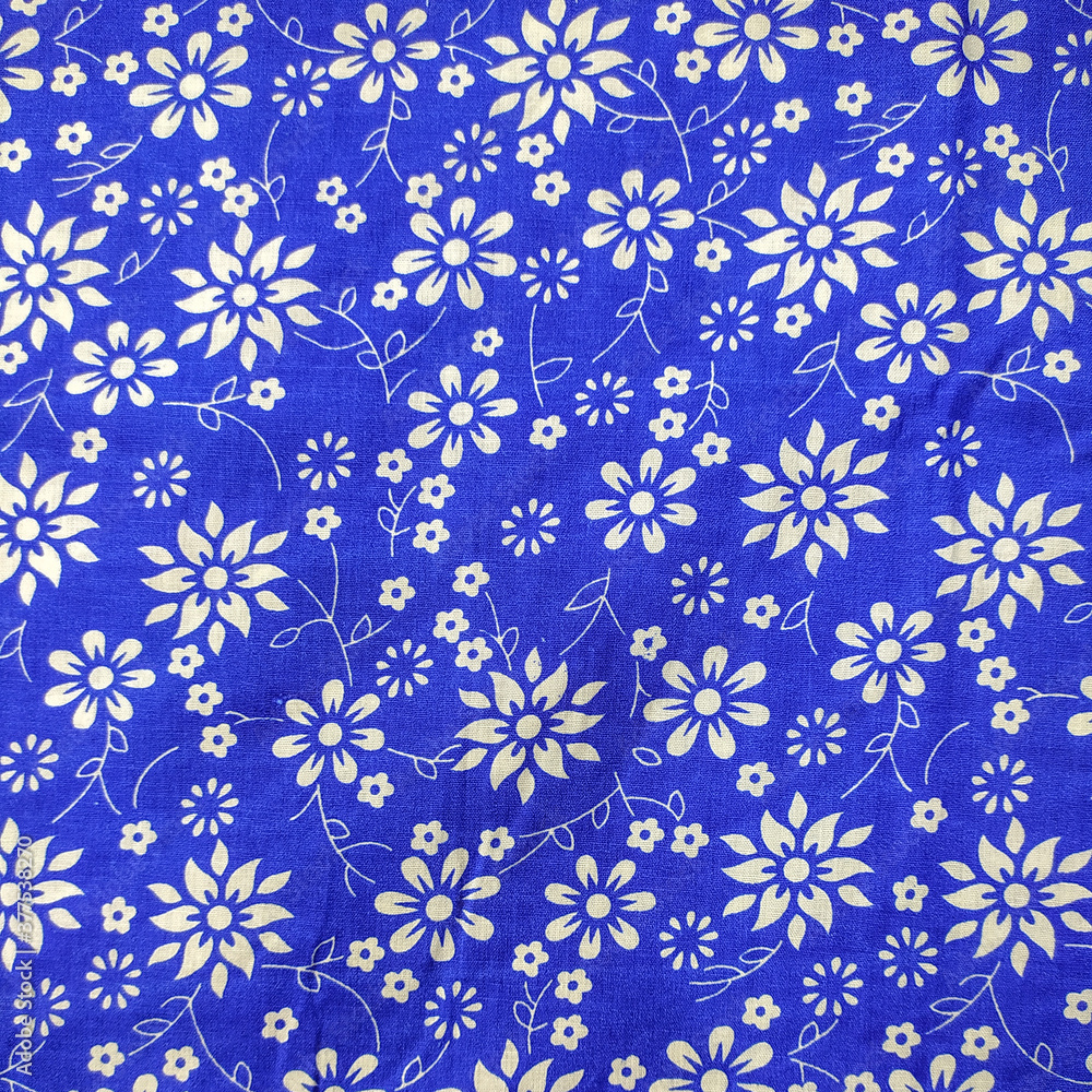 Abstract collection of seamless patterns with flowers, textile cloth, cotton print
