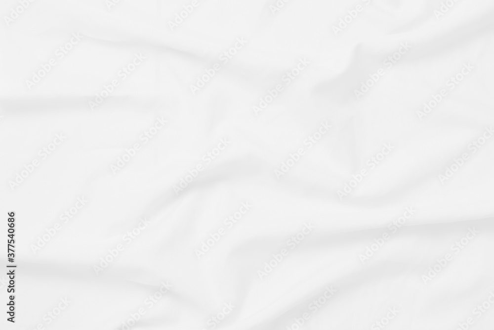 White cloth background soft wrinkled fabric patrem and surface. White colth soft background. White fabric wrinkles.