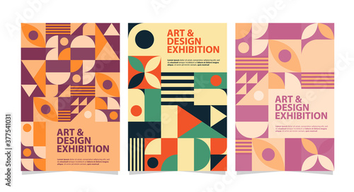 Abstract geometric pattern backgrounds. Neo pattern, minimalist scandinavian retro poster graphics vector illustration. Geometric template poster, flyer, brochure neo pattern