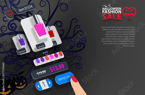 User interface of the online store of cosmetics for Halloween