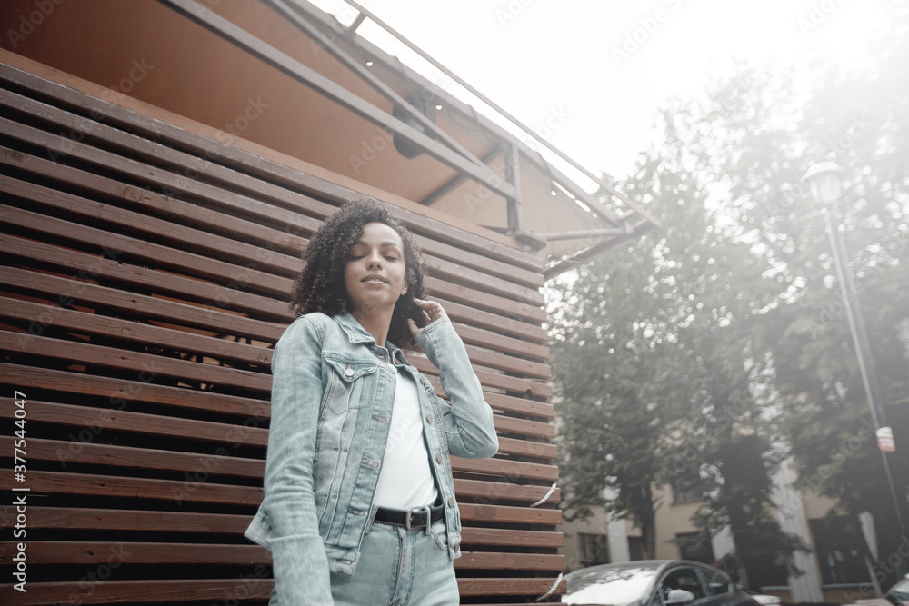 Denim style girl portrait Denim style girl portrait
