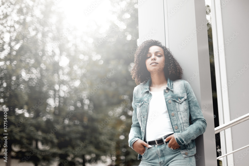 Denim style girl portrait