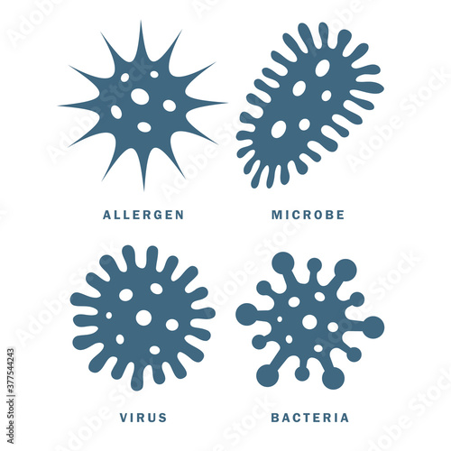 Parasitic microbes and viruses vector icon