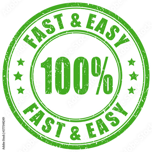 Fast and easy green rubber stamp