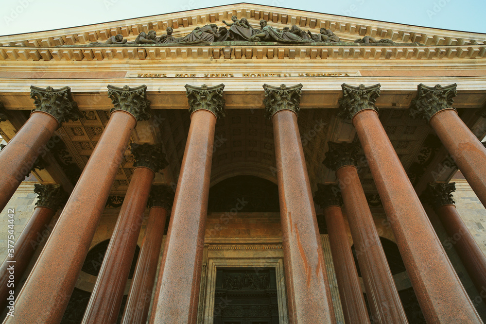 Fototapeta premium Closeup of Kazan Cathedral in St. Petersburg in Russia.
