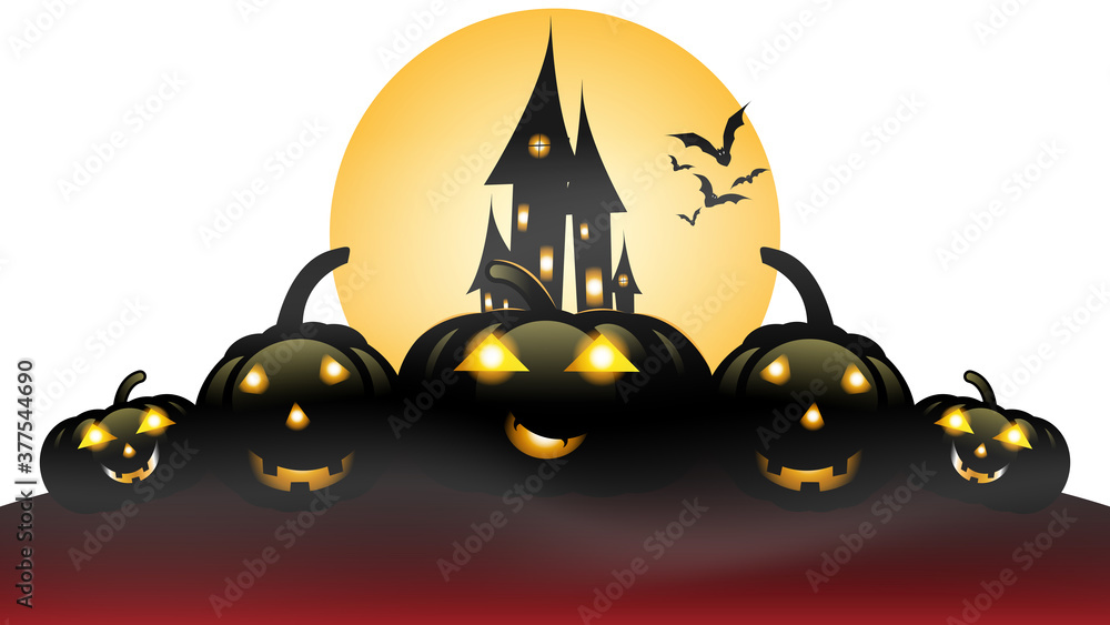 Happy Halloween party banner, Halloween background isolated on white background.