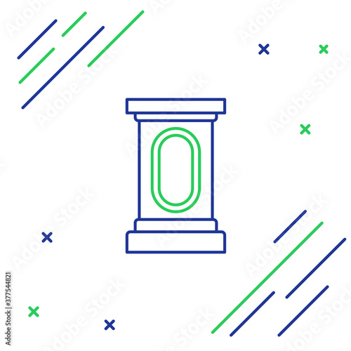 Line Stage stand or debate podium rostrum icon isolated on white background. Conference speech tribune. Colorful outline concept. Vector.