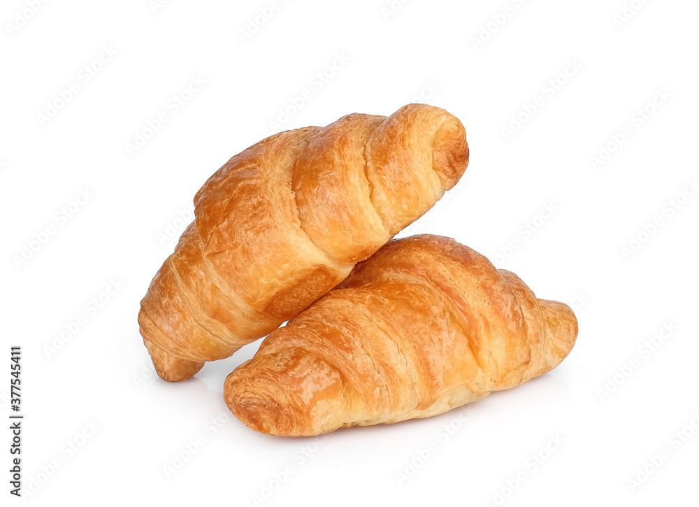 two croissant isolated on white background two croissant isolated on white background