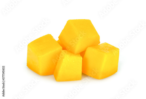 mango cube isolated on white background