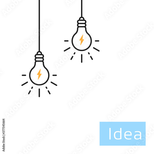 thin line hanging bulbs like idea photo