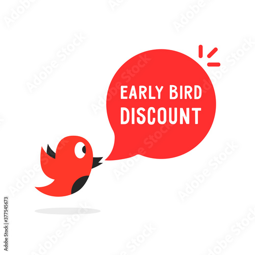 early bird discount offer with red bubble