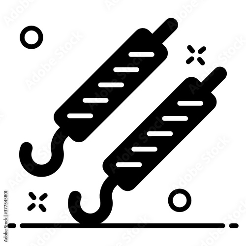 
Barbeque skewers icon design, grilled food 
