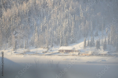 frozen lake in winter