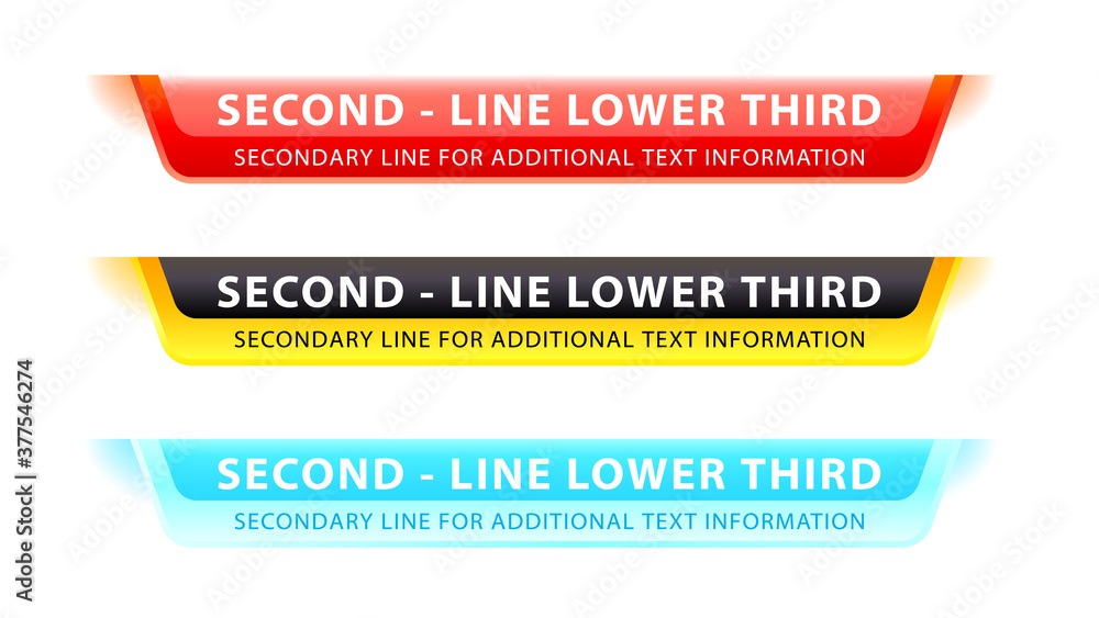 Vector  lower third or television news bar design template isolated on white background