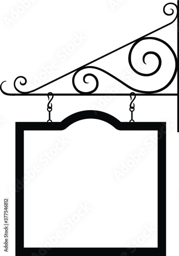 Wrought Iron Scrolled Bracket with Sign Shape