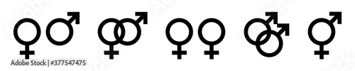 Set of gender symbols. Concept sexual orientation isolated on white background. Vector illustration, EPS10.