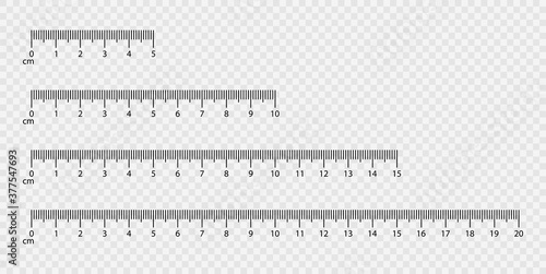 Markup for rulers. Measuring scales. Vector illustration isolated on transparent background. Vector EPS10.