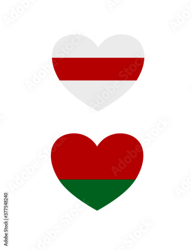 Free Download Vector illustration white-red-white flag. heart with the flag of Belarus. sign of freedom on a t-shirt. - GFXLoad