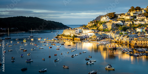 Sunrise over Salcome Town south Devon Uk. Taken from Snapes Point