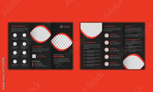 Food & restaurant trifold brochure template