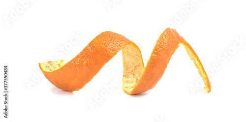 Orange peel fruit isolated on white background