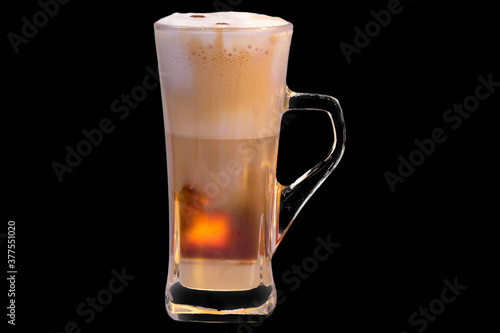 Freddo Cappuccino - Sugar, Espresso, Ice, Cream milk in a glass,