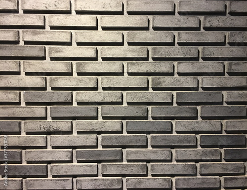 Rectangular shape of brick wall in black and white tone for background and decoration