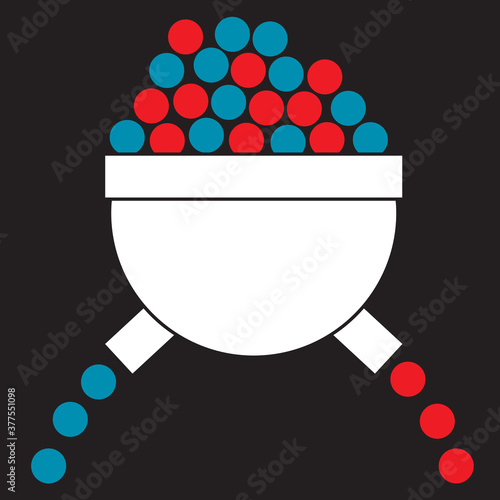 mix of objects separation process , sort by type illustration