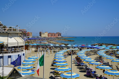 Fototapeta Naklejka Na Ścianę i Meble -  Anzio beach in the summer, Italy