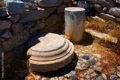 
Archaeological site of Ancient Thera on the island of Santorini in the archipelago of the southern Cyclades in Greece. photo