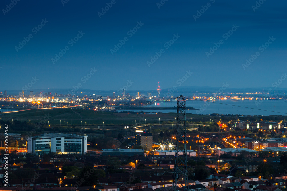 City at night from Portsdown hill