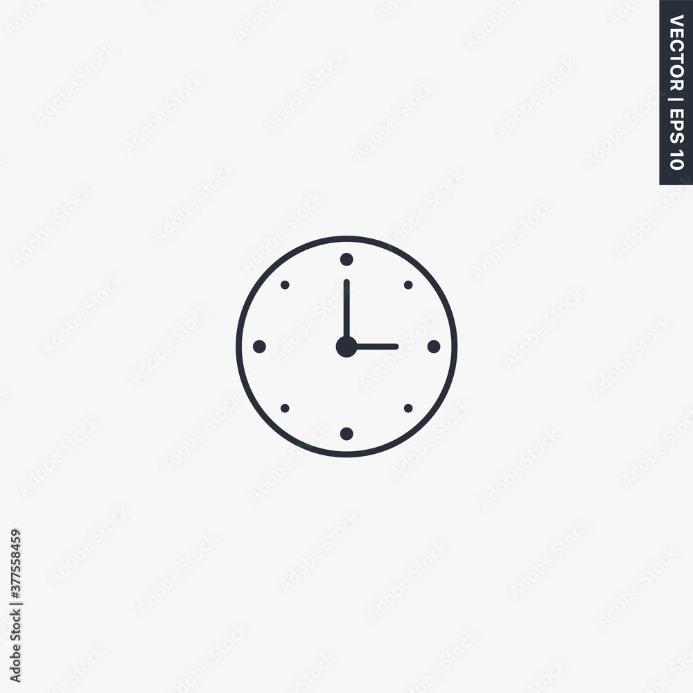 Time, clock, linear style sign for mobile concept and web design Time, clock, linear style sign for mobile concept and web design