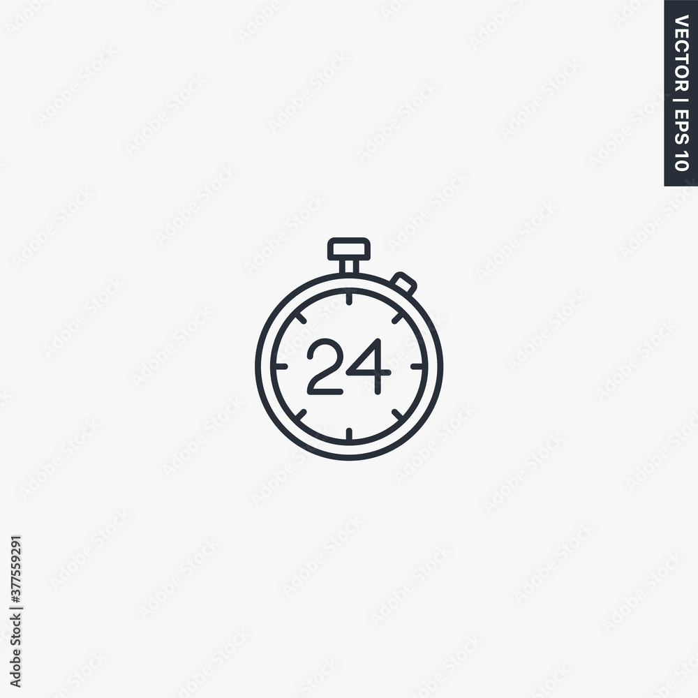 Stopwatch, timer, linear style sign for mobile concept and web design Stopwatch, timer, linear style sign for mobile concept and web design