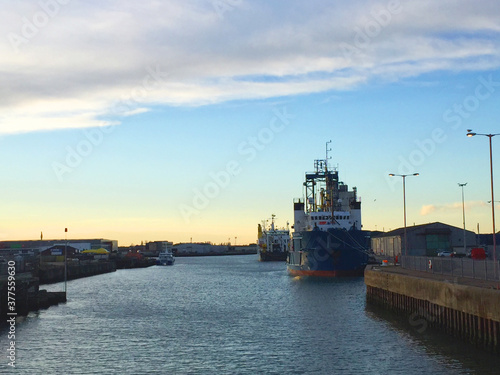 Small industrial dock at Lowestoft, touristic town in East Anglia