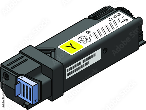 A laser printer toner cartridge - yellow.