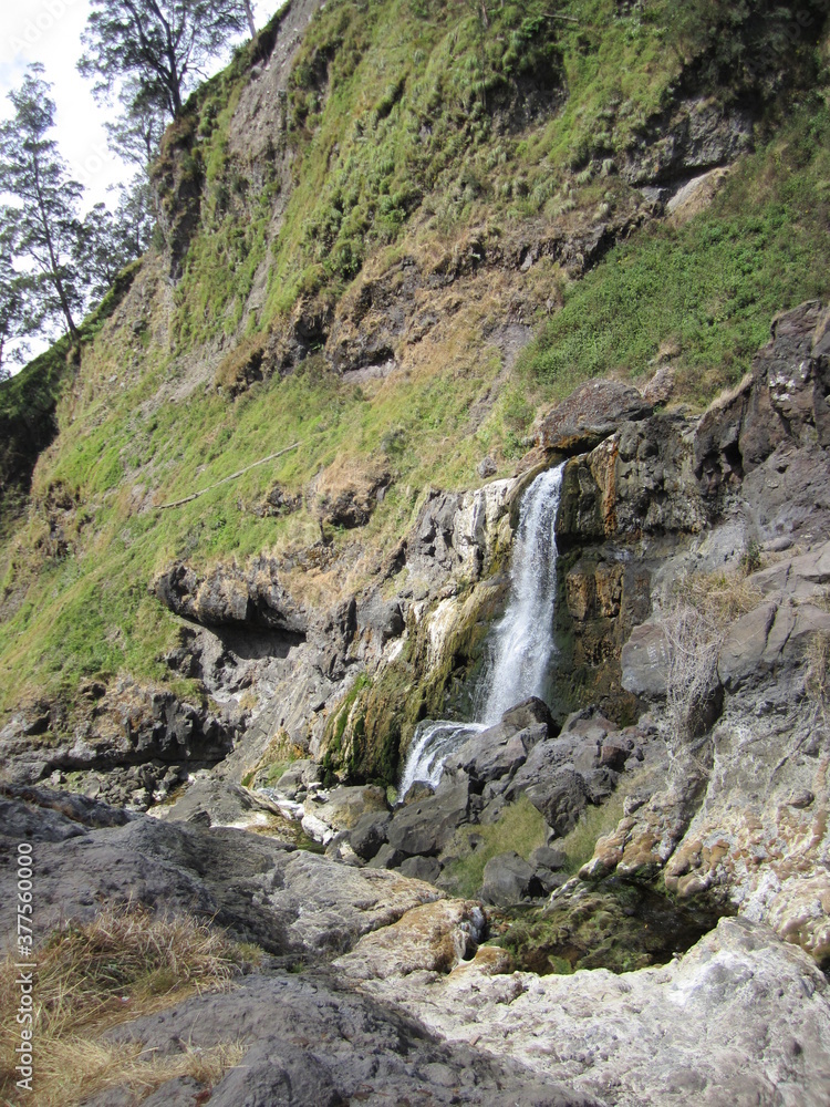 Hot spring at Mount Rinjani. A rocky volcano mountain in Lombok Island, Indonesia. Hot spring at Mount Rinjani. A rocky volcano mountain in Lombok Island, Indonesia.