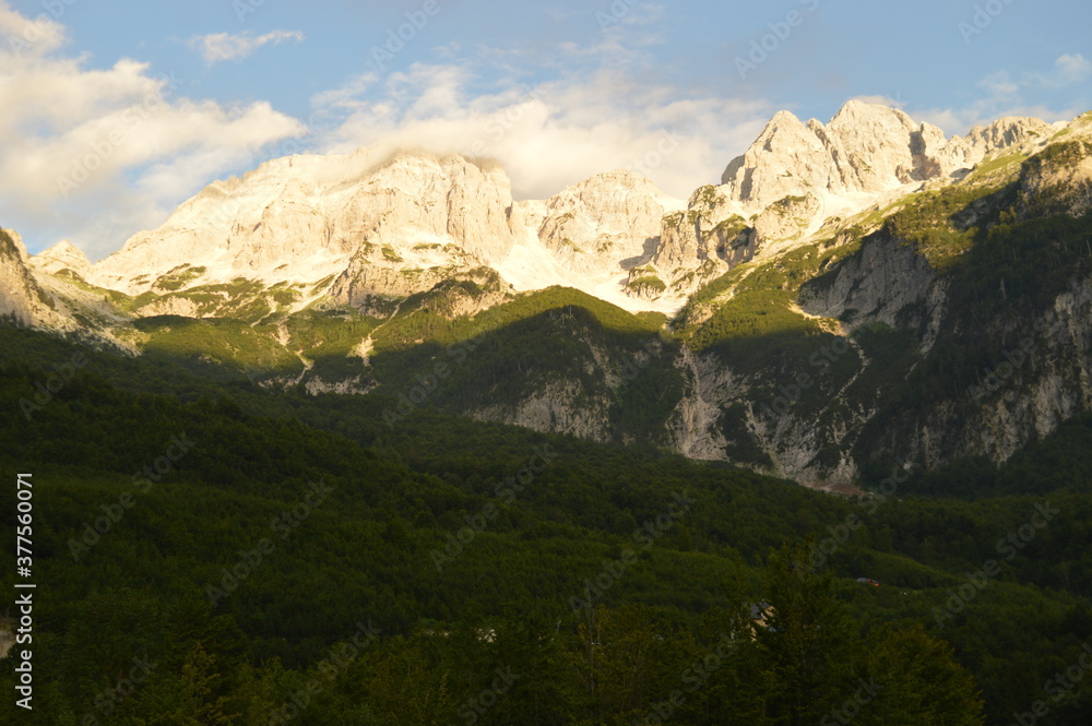 The stunning mountain scenery in the Valbona Valley in Albania