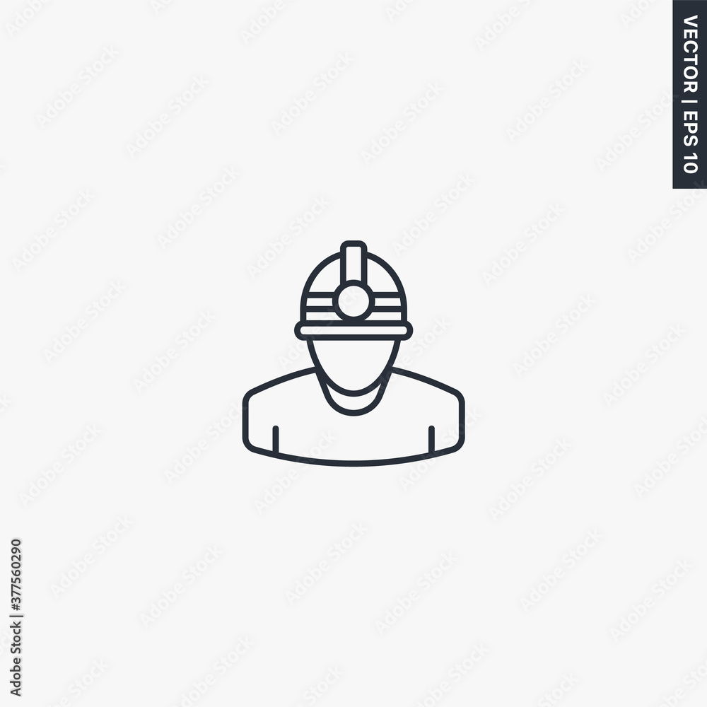Builder, linear style sign for mobile concept and web design Builder, linear style sign for mobile concept and web design