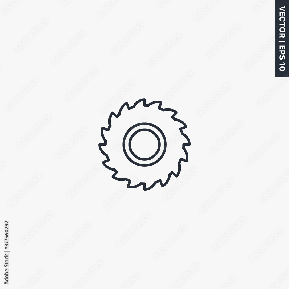 Circular saw, linear style sign for mobile concept and web design Circular saw, linear style sign for mobile concept and web design