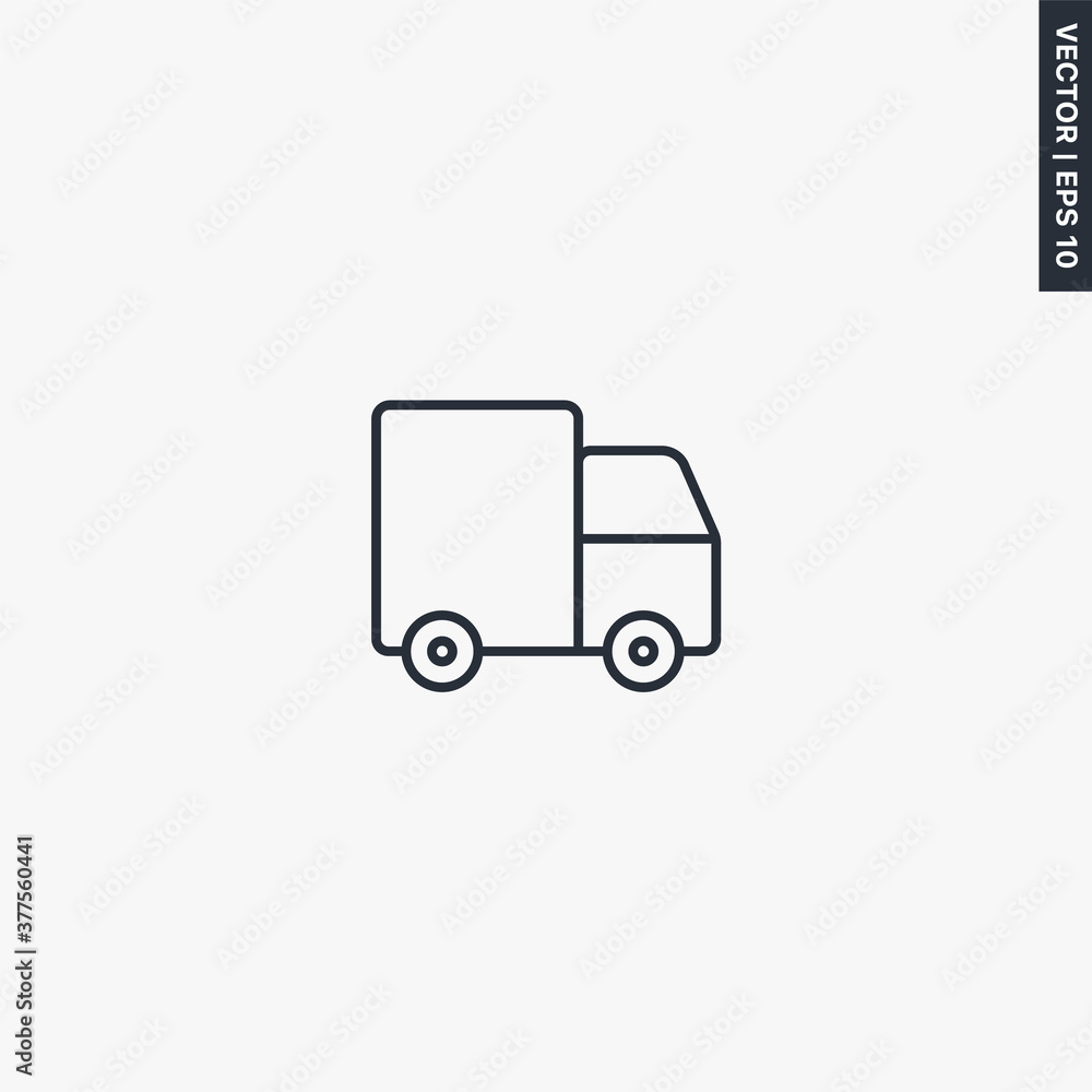 Truck, linear style sign for mobile concept and web design Truck, linear style sign for mobile concept and web design
