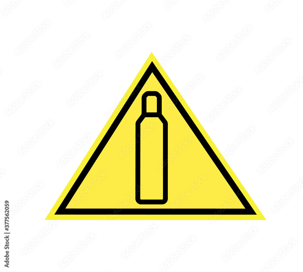 industrial warning about the sign of a gas cylinder with a hazardous substance, labor protection industrial warning about the sign of a gas cylinder with a hazardous substance, labor protection