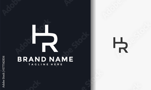 monogram letter HR logo
