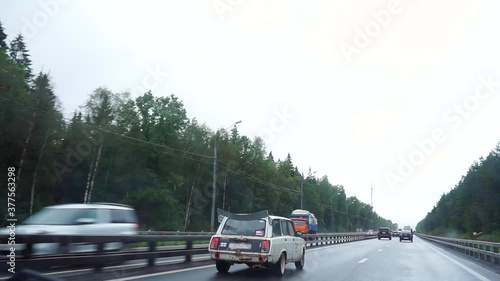 a funny car of indeterminate brand with a homemade spoiler. photo