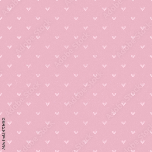 Little hearts seamless pattern with pink textured background