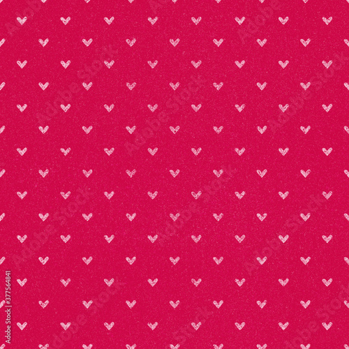 Hearts seamless pattern with dark pink textured background
